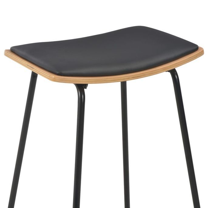 Mobilier de bar 3 pcs Acier Noir - Photo n°11