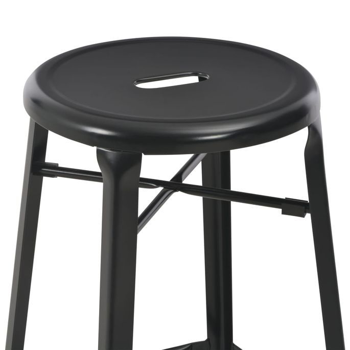Mobilier de bar 3 pcs Acier Noir - Photo n°10