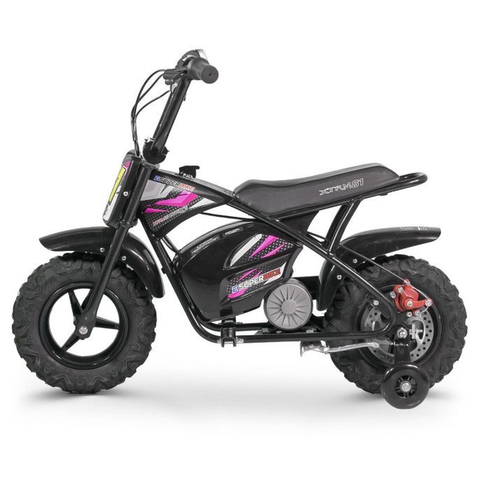  Moto  lectrique enfant  avec petites roues 250W 24V  rose 