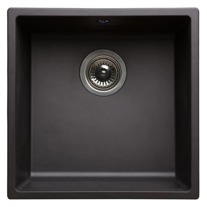 NORD INOX Evier cuisine a encastrer 1 cuve + 1 bonde a panier sans égouttoir - Résine - 40 x 40 x 20 cm - Noir - Photo n°1
