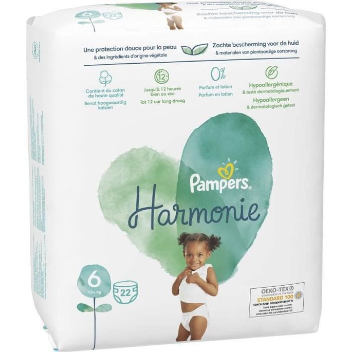 PAMPERS Harmonie Taille 6 22 couches LesTendances.fr