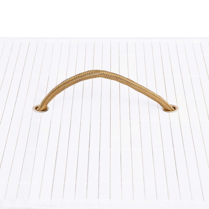 Panier à linge Bambou Blanc 83 L - Photo n°6