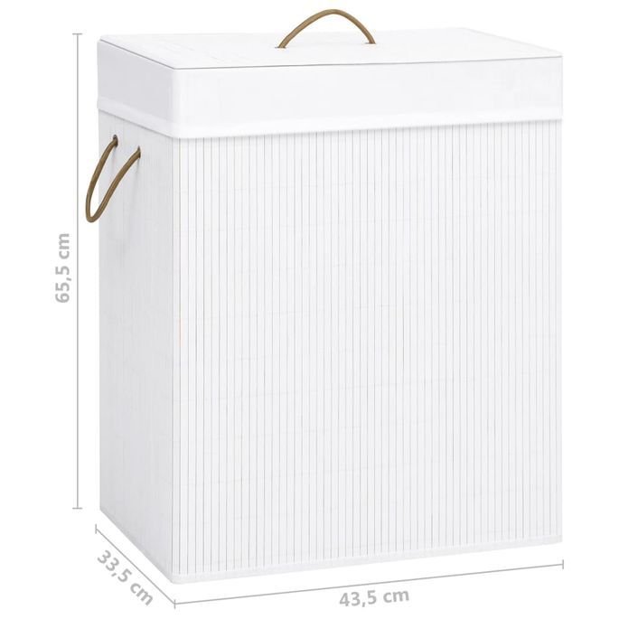 Panier à linge Bambou Blanc 83 L - Photo n°8