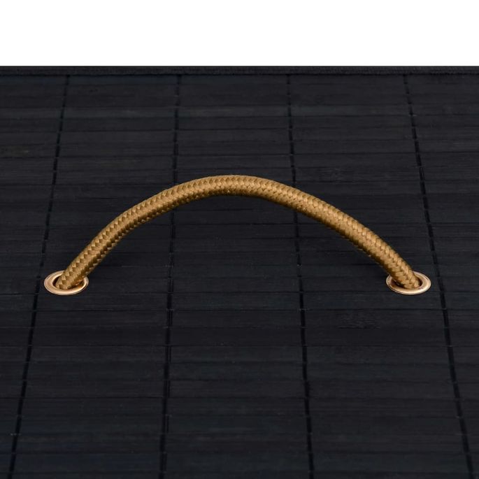 Panier à linge Bambou Noir 83 L - Photo n°6