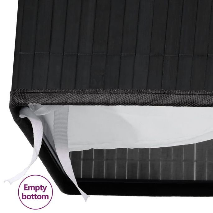 Panier à linge Bambou Noir 83 L - Photo n°8