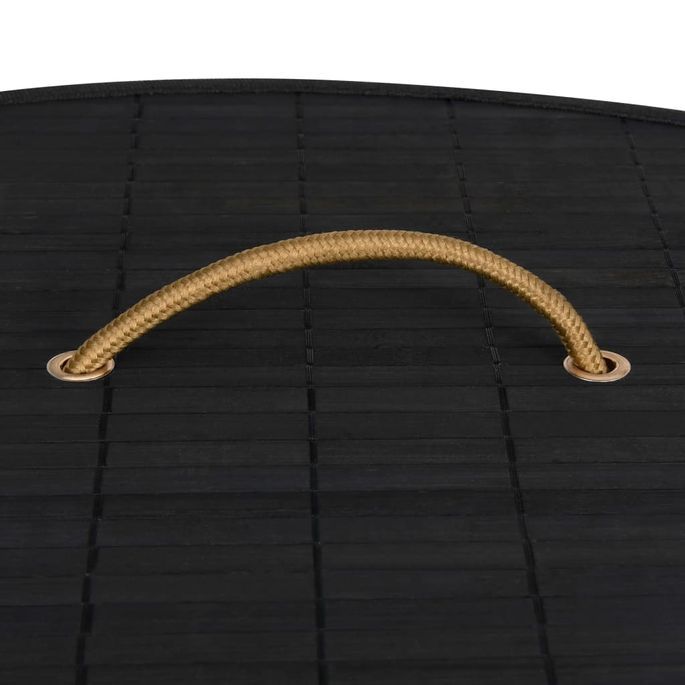Panier à linge d'angle Bambou Noir 60 L - Photo n°7