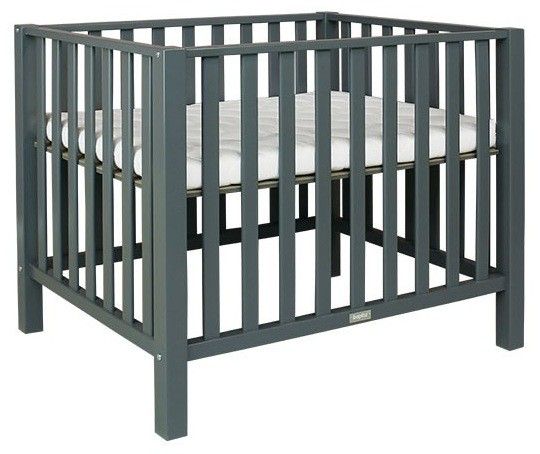 Bopita Parc Reglable Hetre Massif Gris Fonce Avec Matelas Brent Lestendances Fr