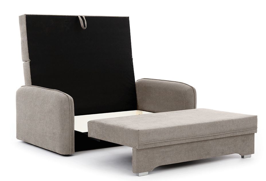 Petit canapé convertible original tissu beige Lany 155 cm - Photo n°4