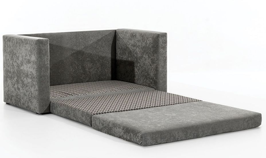 Petit canapé convertible tissu gris clair Mouva 132 cm - Photo n°6