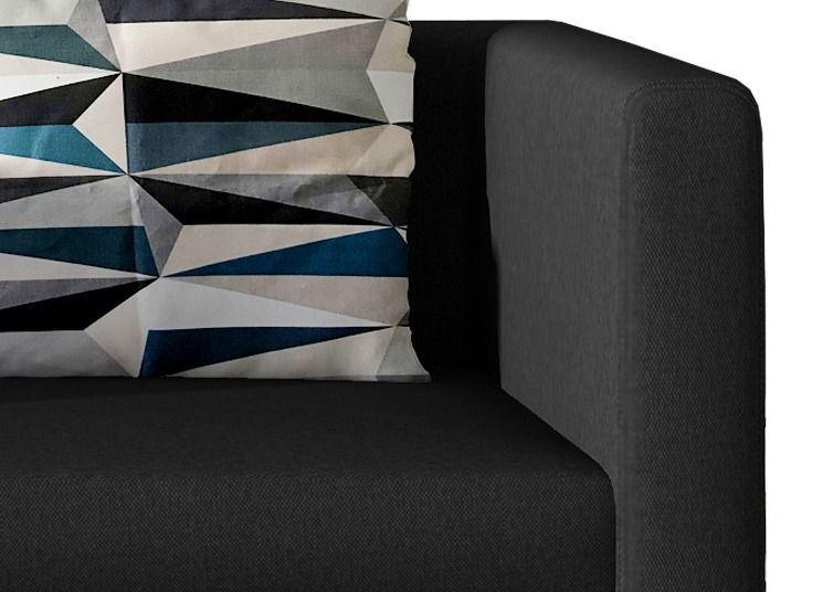 Petit canapé convertible tissu noir Mouva 132 cm - Photo n°3