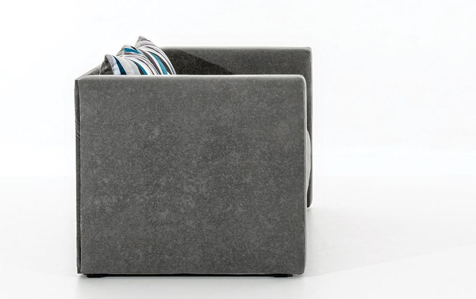 Petit canapé convertible tissu noir Mouva 132 cm - Photo n°11