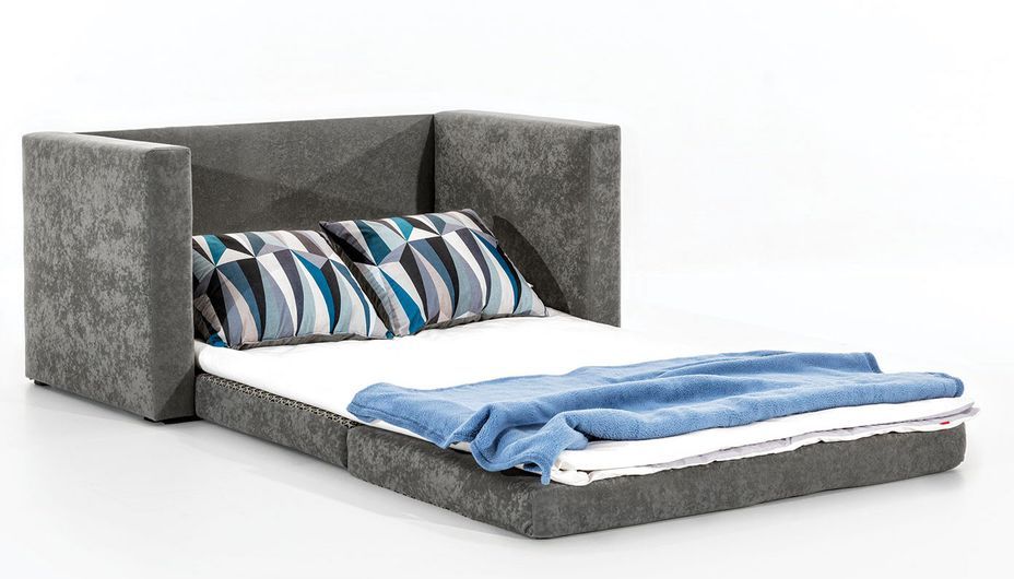 Petit canapé convertible tissu noir Mouva 132 cm - Photo n°13