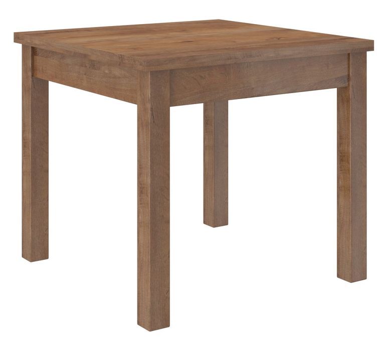 Petite table à manger carrée 80/80 cm en bois marron Orka - Photo n°1