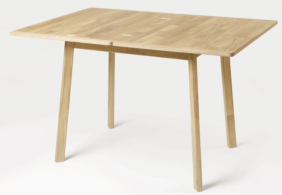 Petite table extensible en bois de chêne massif blanchi Larry 90/130 cm - Photo n°3