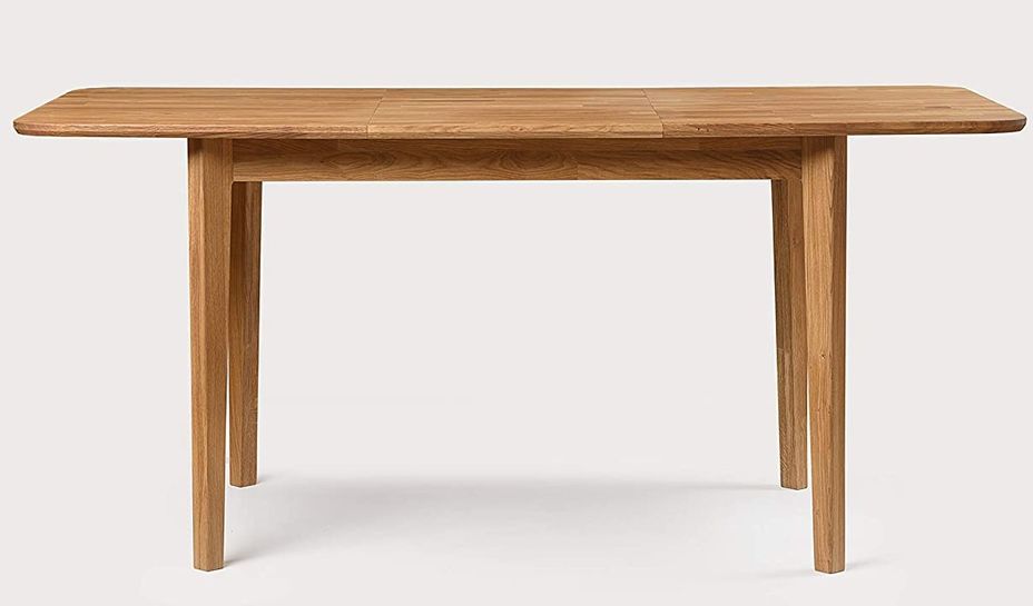 Petite table rectangulaire extensible 120 à 160 cm en bois de chêne massif Franka - Photo n°5