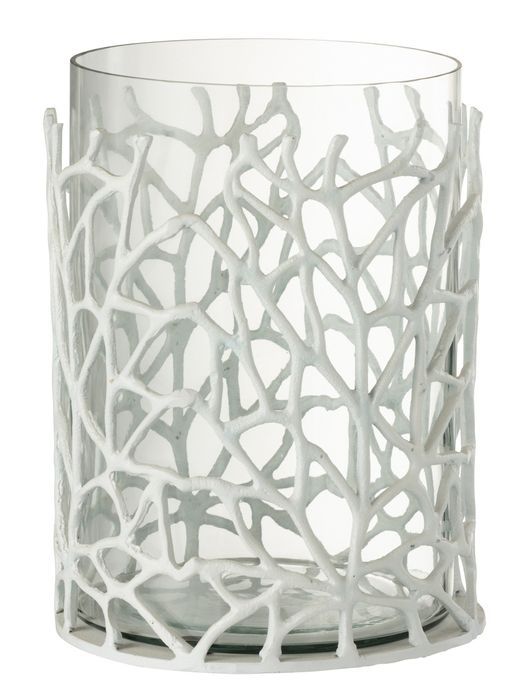 Photophore mer en métal blanc D 25.5 cm - Photo n°1