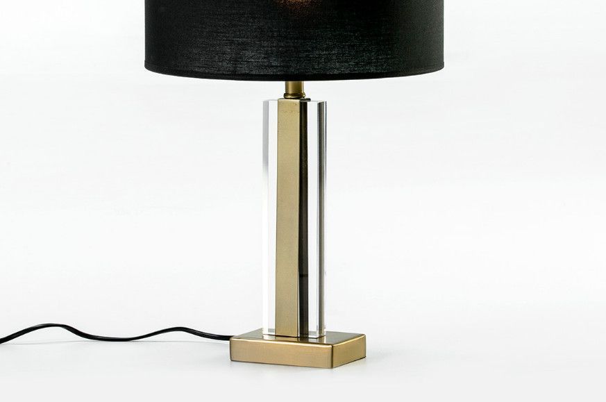 Pied de lampe en métal doré et acrylique Vego H 34 cm - Photo n°1