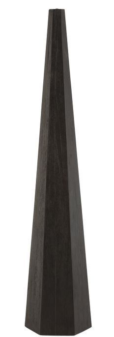 Pied de lampe octogonale en de bois noir Jaya H 141 cm - Photo n°1