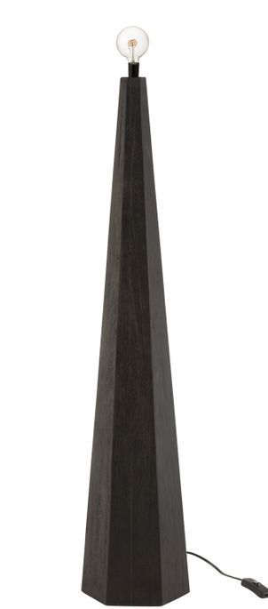 Pied de lampe octogonale en de bois noir Jaya H 141 cm - Photo n°2