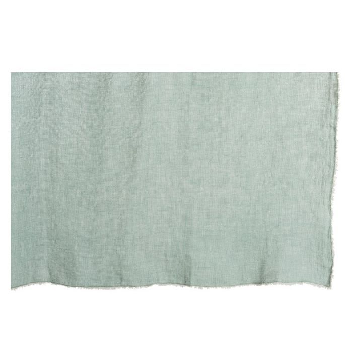 Plaid délavé tissu coton vert menthe Uchi - Photo n°2