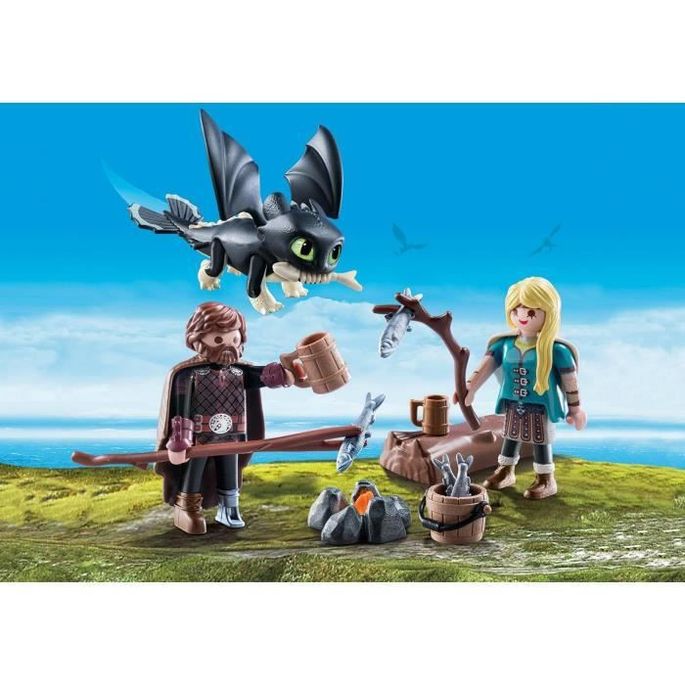 Playmobil Dragons 3 Harold Et Astrid Avec Bebe Dragon Lestendances Fr