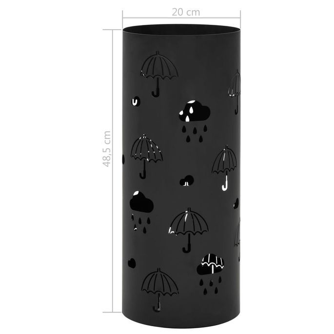 Porte-parapluie Design Parapluies Acier Noir - Photo n°6