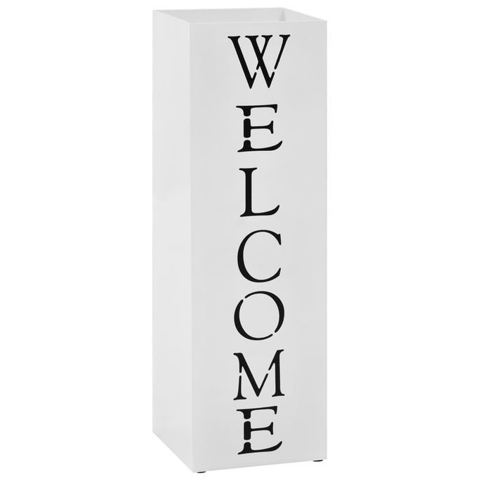 Porte-parapluie Welcome Acier Blanc - Photo n°1