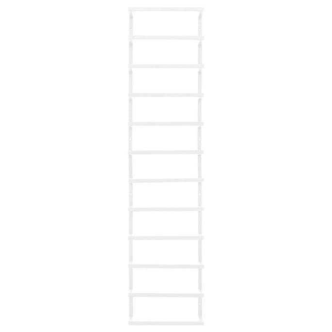 Porte-serviette Blanc 24x12x96 cm Acier - Photo n°3