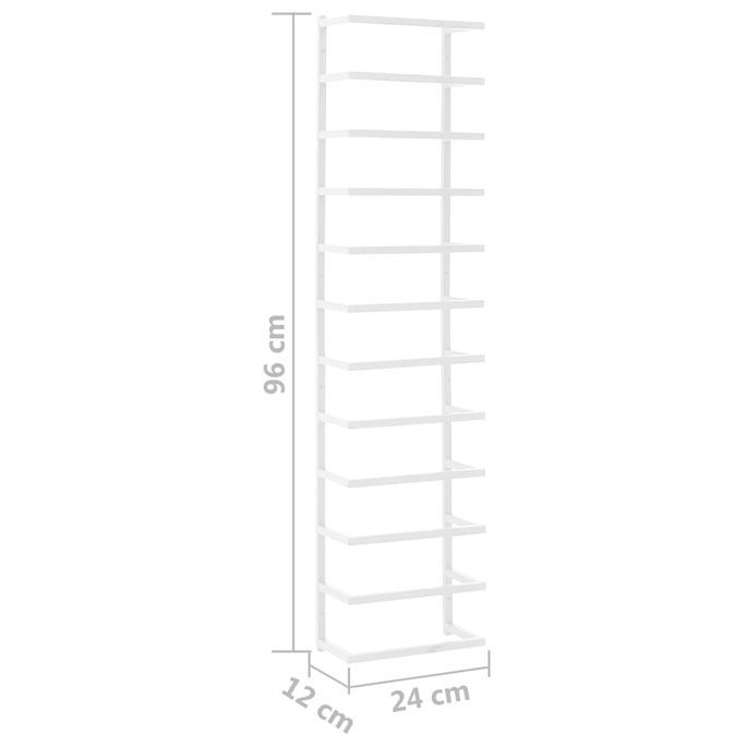 Porte-serviette Blanc 24x12x96 cm Acier - Photo n°7