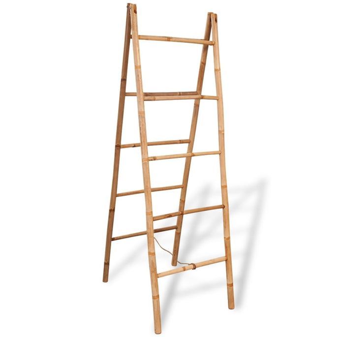 Porte-serviette double avec 5 barreaux Bambou 50 x 160 cm - Photo n°1