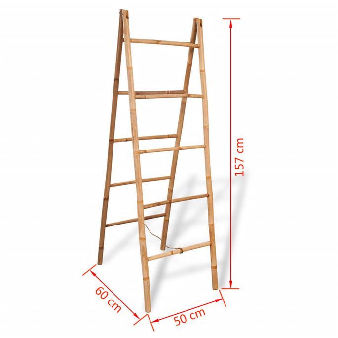 Porte-serviette double avec 5 barreaux Bambou 50 x 160 cm - Photo n°5