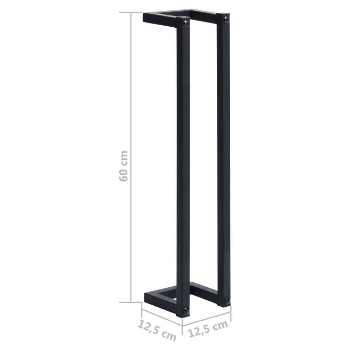 Porte-serviette Noir 12,5x12,5x60 cm Fer - Photo n°7