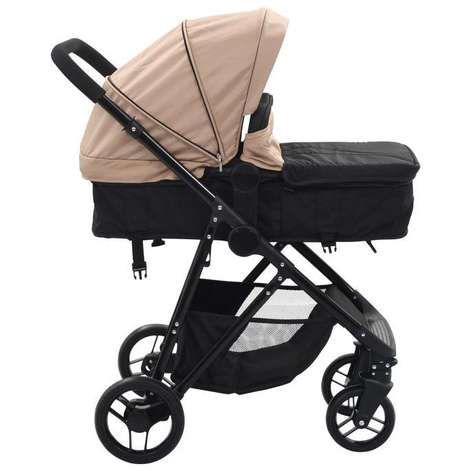 Poussette Landau Bebe 2 En 1 Taupe Et Noir Acier Lestendances Fr