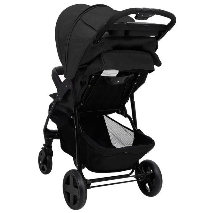 Poussette pour bébé 2-en-1 Anthracite Acier - Photo n°9