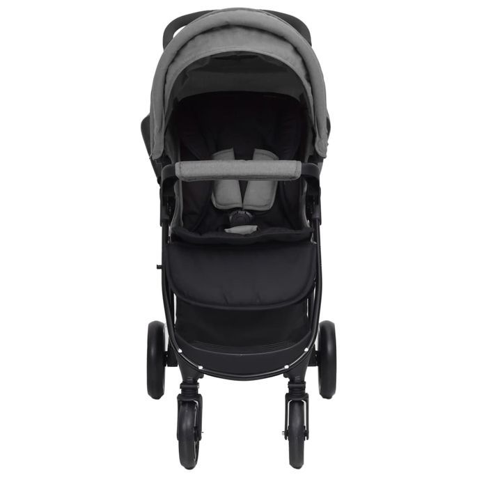 Poussette pour bébé 2-en-1 Gris clair Acier - Photo n°5