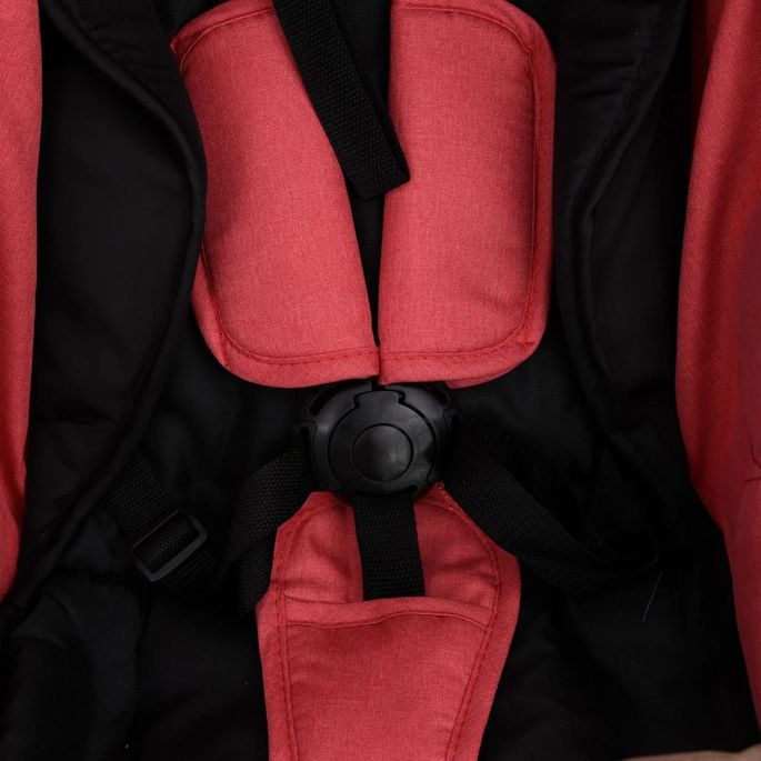 Poussette pour bébé 2-en-1 Rouge et noir Acier 2 - Photo n°11