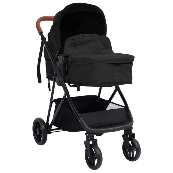 Poussette pour bébé 3-en-1 Anthracite et noir Acier - Photo n°2