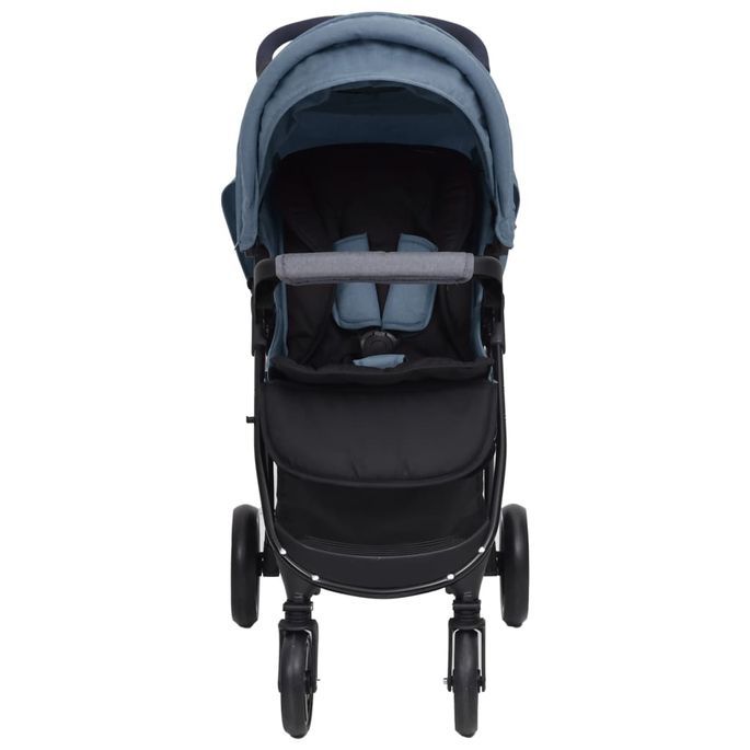 Poussette pour bébé 3-en-1 Bleu marine Acier - Photo n°6