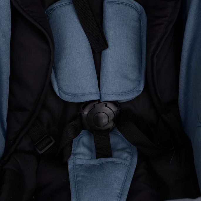 Poussette pour bébé 3-en-1 Bleu marine et noir Acier - Photo n°12