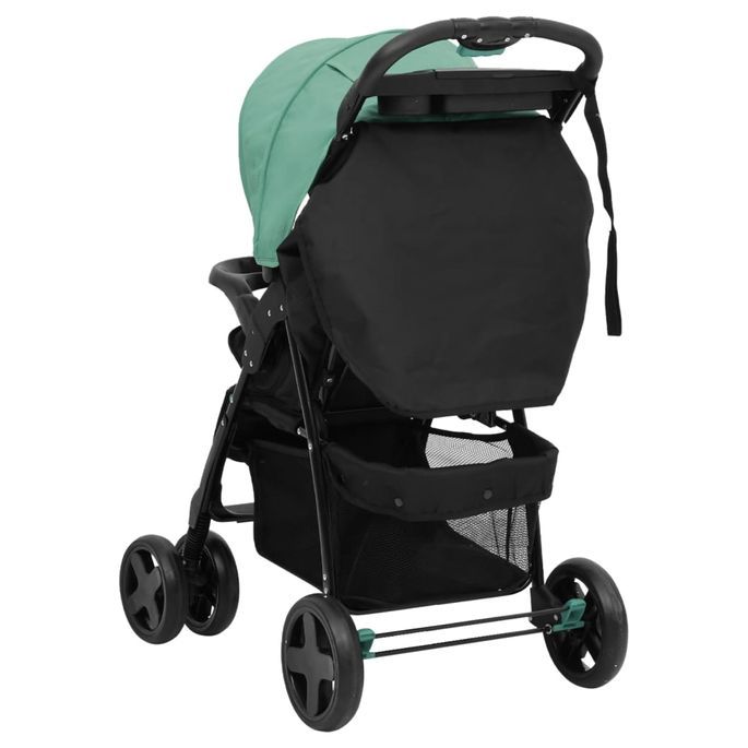 Poussette pour bébé 3-en-1 Vert et noir Acier - Photo n°8