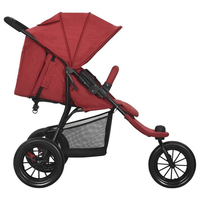 Poussette pour bébé Rouge Acier - Photo n°5