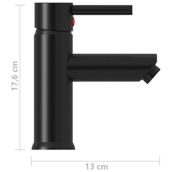 Robinet de lavabo de salle de bain Noir 130x176 mm - Photo n°5