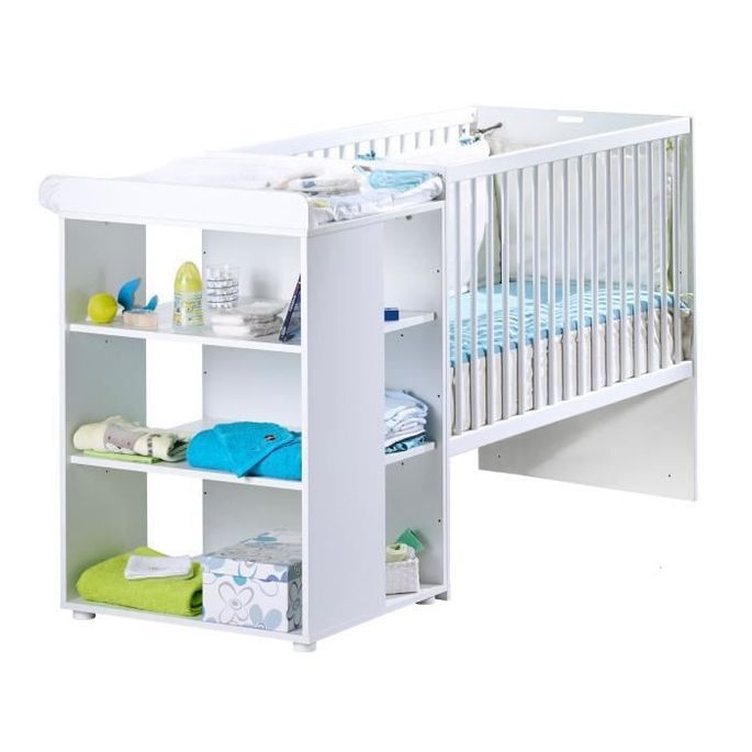 SAUTHON ELOI Lit Combiné 3 en 1 Évolutif 60 x 120 en 90x190 cm - Blanc - Photo n°1