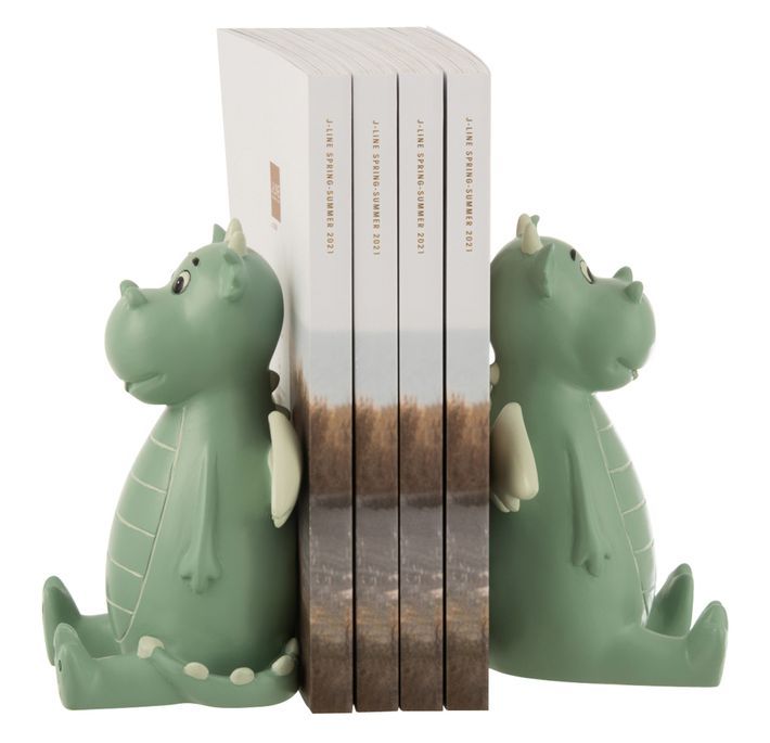 Set de 2 serre-livres dragon en résine vert Adile - Lot de 2 - Photo n°2