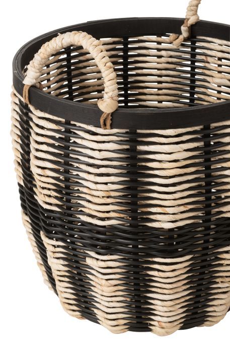 Set de 3 paniers de rangement en rotin bicolore Lilai D 41 cm - Photo n°4