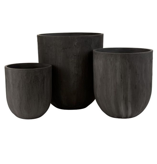 Set de 3 vases céramique noire Ocel - Photo n°1