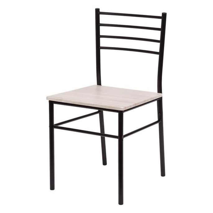 Set table a manger avec 4 chaises - Métal noir et chene - RIVIERA - Photo n°5