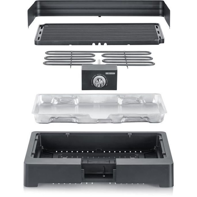 SEVERIN PG8567 Barbecue de table électrique, 2 200 W, grille en