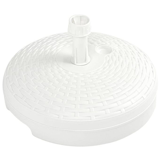 Socle de parasol rempli de sable/d'eau 20 L Blanc Plastique - Photo n°4