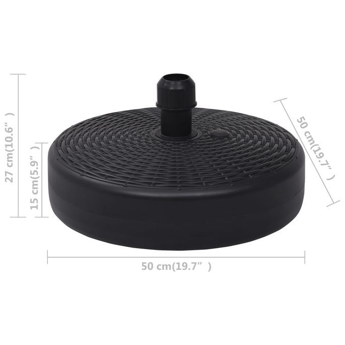 Socle de parasol Rempli de sable/d'eau 24 L Noir - Photo n°5